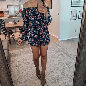 Long Sleeve Floral Romper